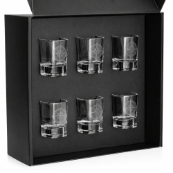 Kieliszki do wódki RÓŻA WIATRÓW (kwadratowe) 55 ml 6 szt. w pudełku Szklanka.pl