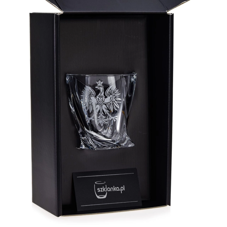 Szklanka do whisky "Polska ORZEŁ" Bohemia Quadro 340 ml 1 szt. w pudełku Szklanka.pl