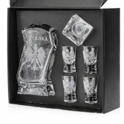 Zestaw do wódki 4+1 - ORZEŁ - Godło Polska (Łamana + 4x 25ml)