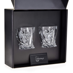 Szklanki do whisky "Polska ORZEŁ" Bohemia Quadro 340 ml 2 szt. w pudełku Szklanka.pl