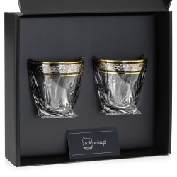 Ekskluzywne szklanki do whisky ZŁOTO PLATYNA | 340ml | 2szt. w pudełku Szklanka.pl