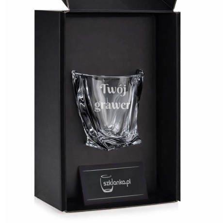 Przejdź do produktu Szklanka do whisky z grawerem Bohemia Quadro  | 340ml | 1 szt. w pudełku Szklanka.pl