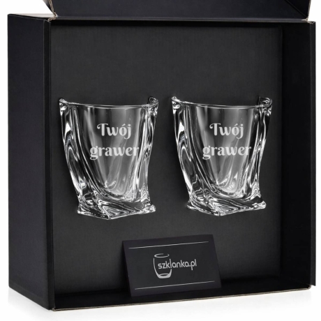 Przejdź do produktu Szklanka do whisky Bohemia Quadro | 340ml | 2 szt. w pudełku Szklanka.pl