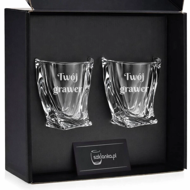 Szklanka do whisky Bohemia Quadro | 340ml | 2szt. w pudełku