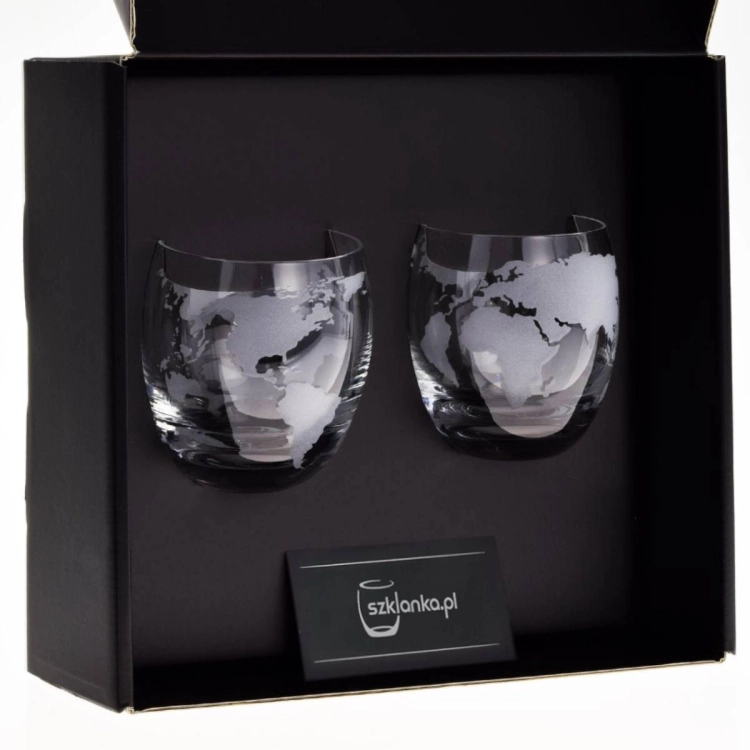 Szklanki do whisky GLOBUS | 300ml | 2szt. | Globe glasses w pudełku Szklanka.pl