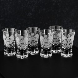Kieliszki do wódki Polska ORZEŁ 25 ml 6 szt. w pudełku Szklanka.pl