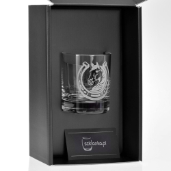 Szklanka do whisky "KONIE - PODKOWA" 300 ml | 1 szt. | Horse glass w pudełku Szklanka.pl