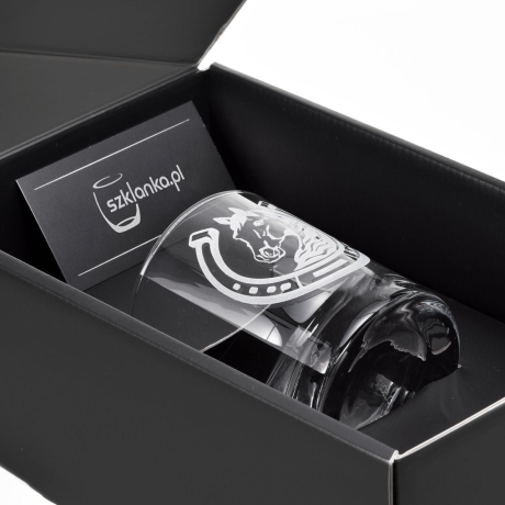 Przejdź do produktu Szklanka do whisky "KONIE - PODKOWA" 300 ml | 1 szt. | Horse glass w pudełku Szklanka.pl