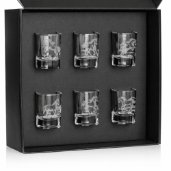 Kieliszki do wódki KONIE (kwadratowe) 55 ml 6 szt. w pudełku szklanka.pl