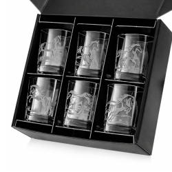Szklanki do whisky KONIE kwadratowe 300 ml 6 szt. w pudełku szklanka.pl