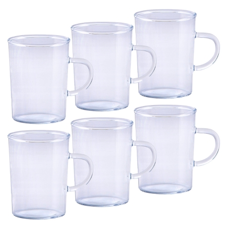 Przejdź do produktu Komplet szklanek żaroodpornych do herbaty kawy Termisil 220ml 6 szt.