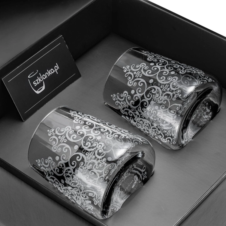 Szklanki do whisky Floral Luxe 380 ml | 2 szt. w pudełku Szklanka.pl