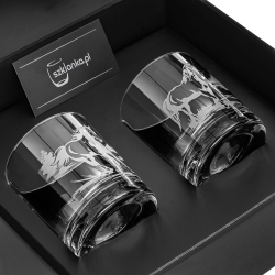 Szklanki do whisky "KONIE" 300 ml | 2 szt. | Horse glass w pudełku Szklanka.pl