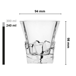 Niskie szklanki do soku wody whisky ROYAL 300ml | 6 szt.