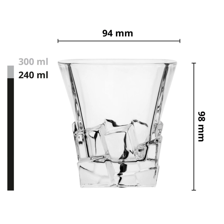 Niskie szklanki do soku wody whisky ROYAL 300ml | 6 szt.