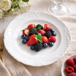 Półmisek okrągły ĆMIELÓW Rococo 29cm Biała Porcelana