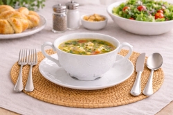 Bulionówka + spodek ĆMIELÓW Rococo 330ml Maria Biała Porcelana
