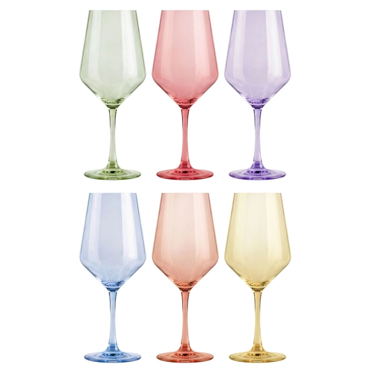 Kolorowe kieliszki do wina wody GLASMARK Joyful 470ml | MIX | 6 szt.