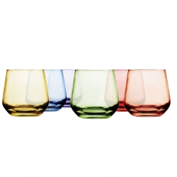 Kolorowe niskie szklanki do soku wody whisky GLASMARK Joyful 310ml | MIX | 6 szt.