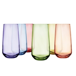 Kolorowe szklanki wysokie do napojów long drink GLASMARK Joyful 430ml | MIX | 6 szt.