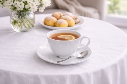 Filiżanka + spodek ĆMIELÓW Rococo 220ml Maria Biała Porcelana