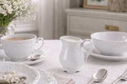 Dzbanek na mleko ĆMIELÓW Rococo 300ml Maria Biała Porcelana