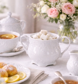 Cukiernica ĆMIELÓW Rococo 250ml Biała Porcelana