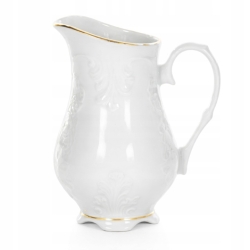 Dzbanek na mleko ĆMIELÓW Rococo 300ml Złota linia Biała Porcelana