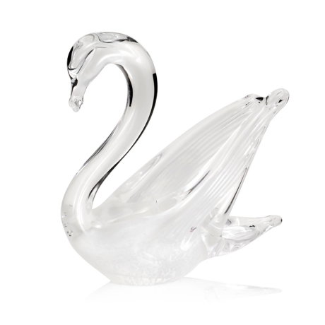 Przejdź do produktu Szklana rzeźba Łabędź ~15cm - Kolor Biały | HUTA SABINA