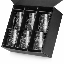 Szklanki do whisky kwadratowe Polskie Góry 300ml 6szt. w pudełku Szklanka.pl