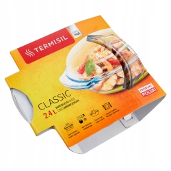 Szklane okrągłe naczynie żaroodporne do zapiekania Termisil 2,4L