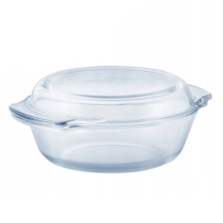 Szklane okrągłe naczynie żaroodporne do zapiekania Termisil 2,4L