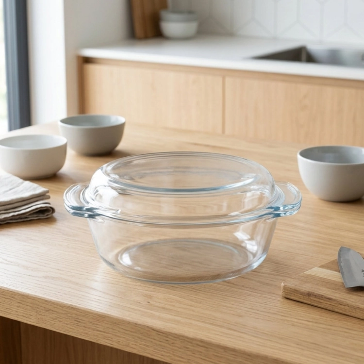 Szklane okrągłe naczynie żaroodporne do zapiekania Termisil 2,4L