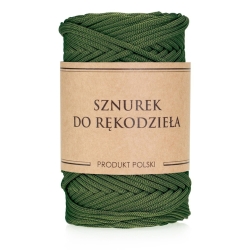 Sznurek POLIESTROWY Płaski do rękodzieła makramy Wojskowy 3mm 100m