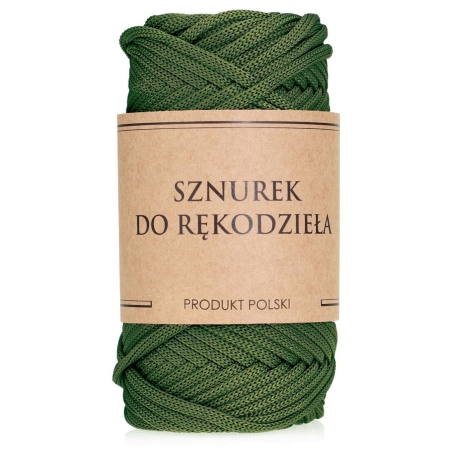 Przejdź do produktu Sznurek POLIESTROWY Płaski do rękodzieła makramy Wojskowy 5mm 50m
