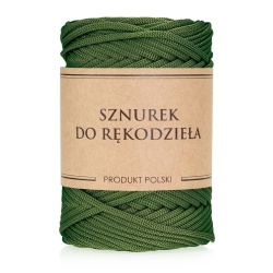 Sznurek POLIESTROWY Płaski do rękodzieła makramy Wojskowy 5mm 100m