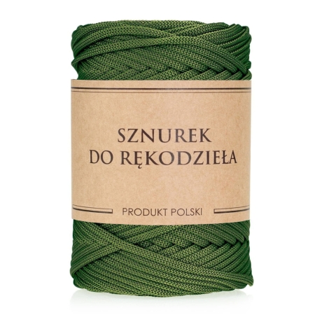 Przejdź do produktu Sznurek POLIESTROWY Płaski do rękodzieła makramy Wojskowy 5mm 100m