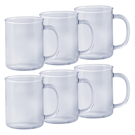 Przejdź do produktu Zestaw szklanek żaroodpornych do herbaty kawy Termisil 400ml 6 szt. 