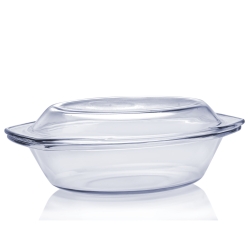Szklane okrągłe naczynie żaroodporne do zapiekania Termisil 2,9L