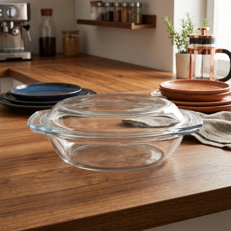 Szklane okrągłe naczynie żaroodporne do zapiekania Termisil 2,9L