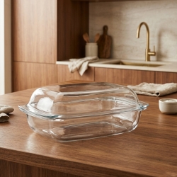Szklane okrągłe naczynie żaroodporne do zapiekania Termisil 5L