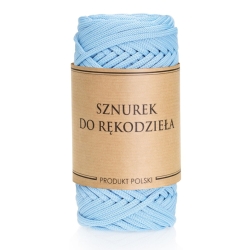 Sznurek POLIESTROWY Płaski do rękodzieła makramy Błękitny 3mm 50m