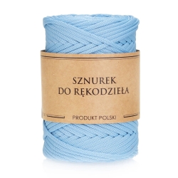 Sznurek POLIESTROWY Płaski do rękodzieła makramy Błękitny 5mm 100m