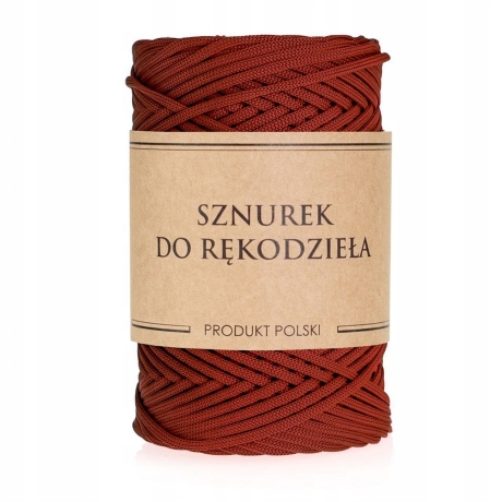 Przejdź do produktu Sznurek POLIESTROWY Płaski do rękodzieła makramy Bordowy 3mm 100m
