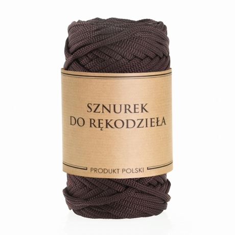 Przejdź do produktu Sznurek POLIESTROWY Płaski do rękodzieła makramy BRĄZOWY 5mm 50m
