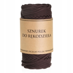 Sznurek POLIESTROWY Płaski do rękodzieła makramy BRĄZOWY 3mm 50m
