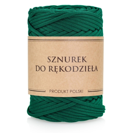 Przejdź do produktu Sznurek POLIESTROWY Płaski do rękodzieła makramy Butelkowa zieleń 5mm 100m