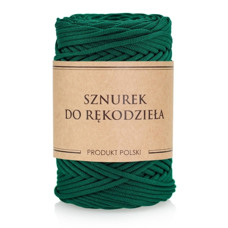 Przejdź do produktu Sznurek POLIESTROWY Płaski do rękodzieła makramy Butelkowa zieleń 3mm 100m