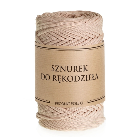 Przejdź do produktu Sznurek POLIESTROWY Płaski do rękodzieła makramy CAPPUCCINO 3mm 100m