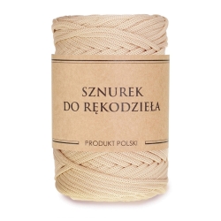 Sznurek POLIESTROWY Płaski do rękodzieła makramy CAPPUCCINO 5mm 100m